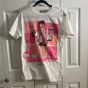 Hot Topic White Tee with Pink Anime Graphic